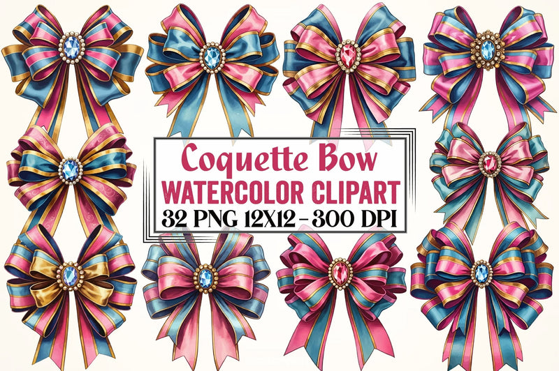 Coquette Bow Clipart Bundle 2 - CraftNest - Digital Crafting and Art