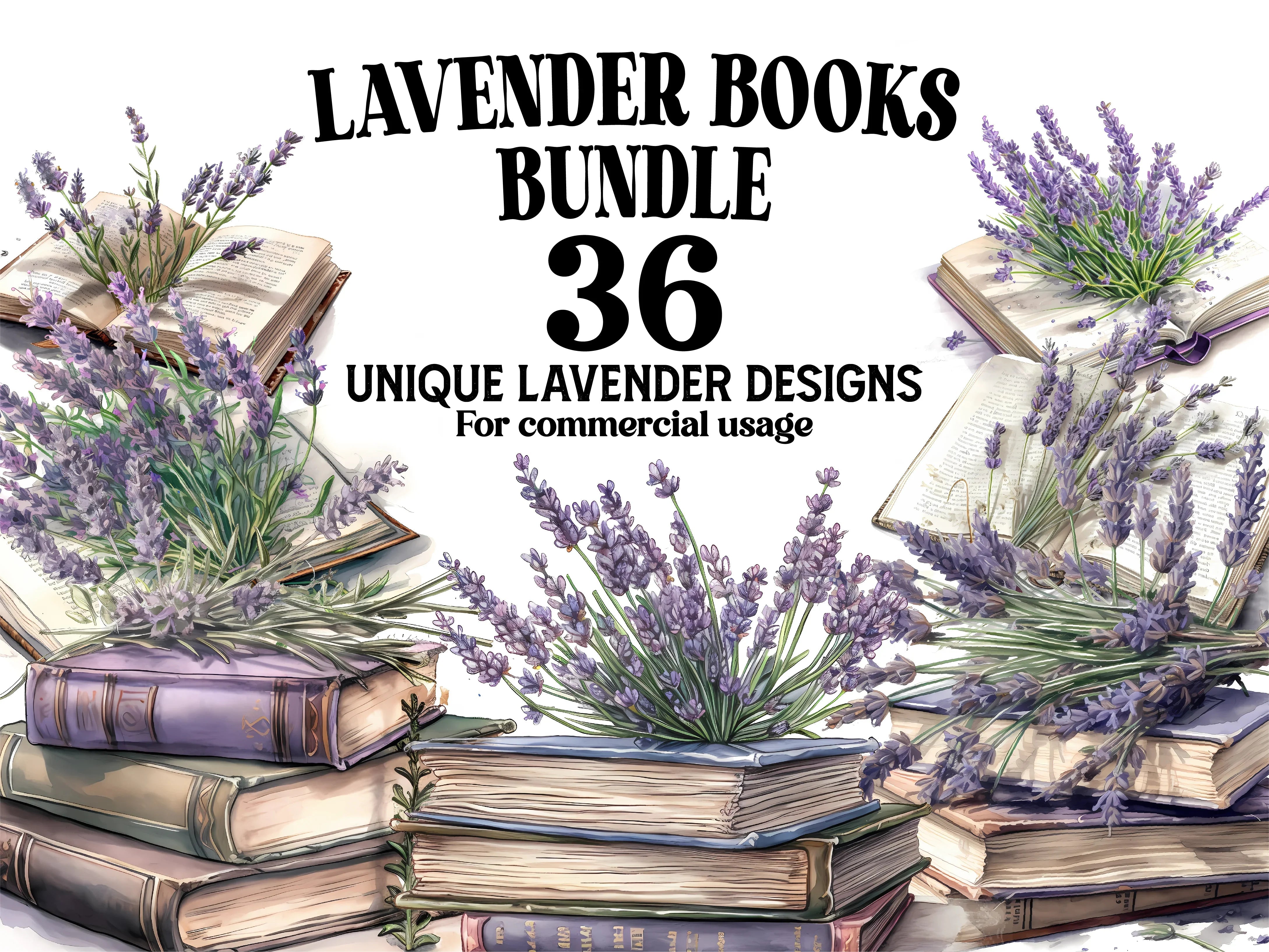 Lavender Books Clipart - CraftNest