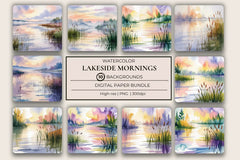 Lakeside Mornings Background Papers - CraftNest - Digital Crafting and Art
