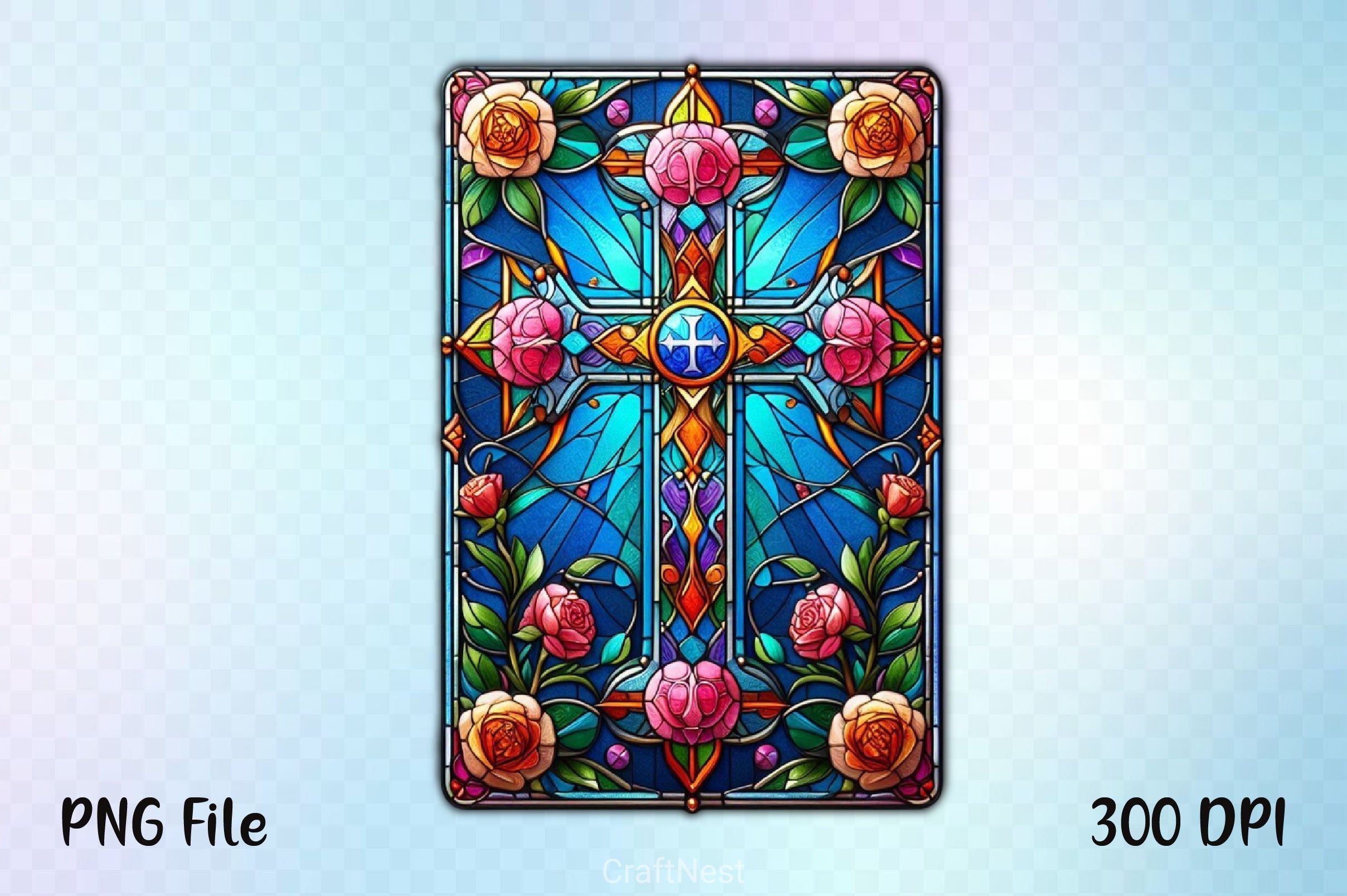 Stained Glass Cross Tarot Card Clipart Bundle 10