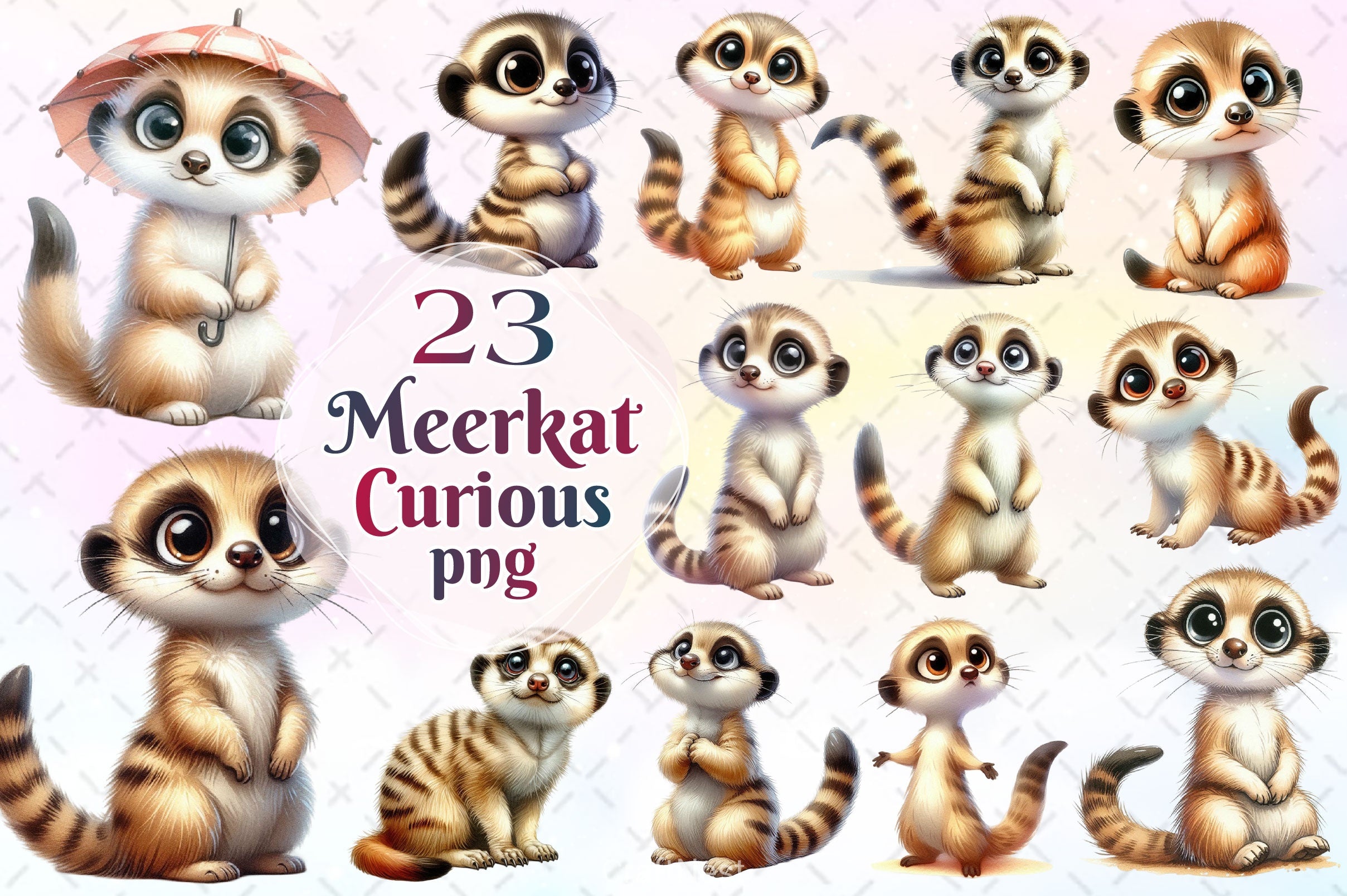 Curious Meerkat Clipart Bundle 2
