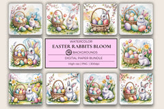 Easter Bunny Bloom Background Papers - CraftNest - Digital Crafting and Art