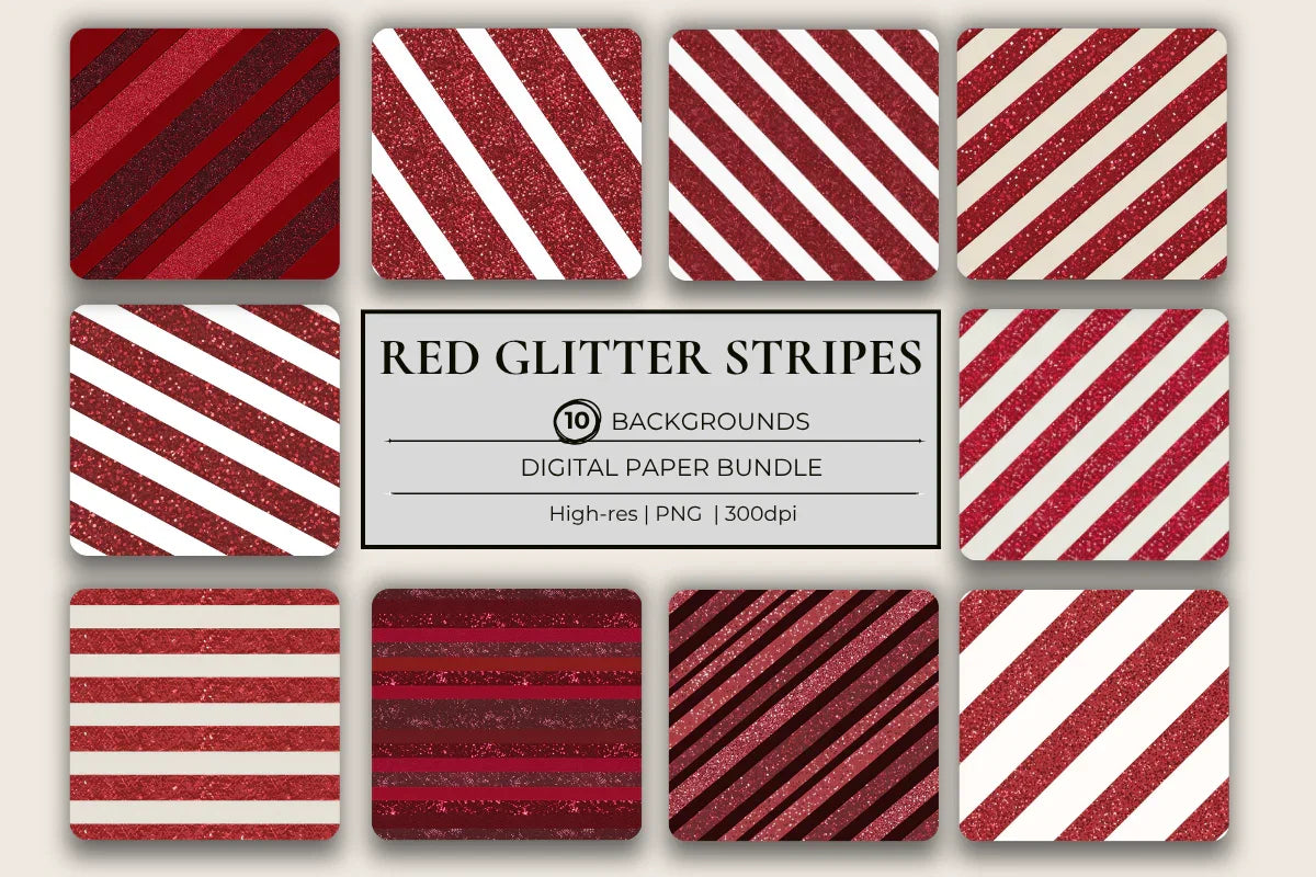 Red Glitter Stripes Background Papers - CraftNest - Digital Crafting and Art