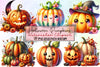 Cute Halloween Pumpkins Clipart Bundle