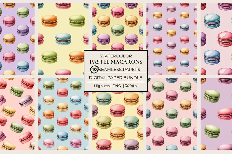 Pastel Macarons Seamless Papers - CraftNest - Digital Crafting and Art