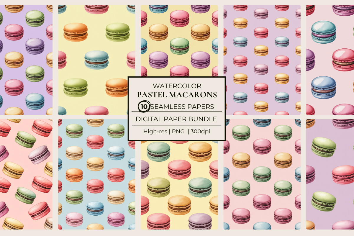 Pastel Macarons Seamless Papers