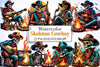 Skeleton Cowboy Clipart Bundle