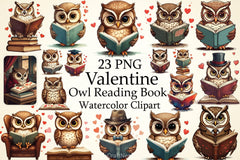 Valentine Owl Book Clipart Bundle - CraftNest - Digital Crafting and Art