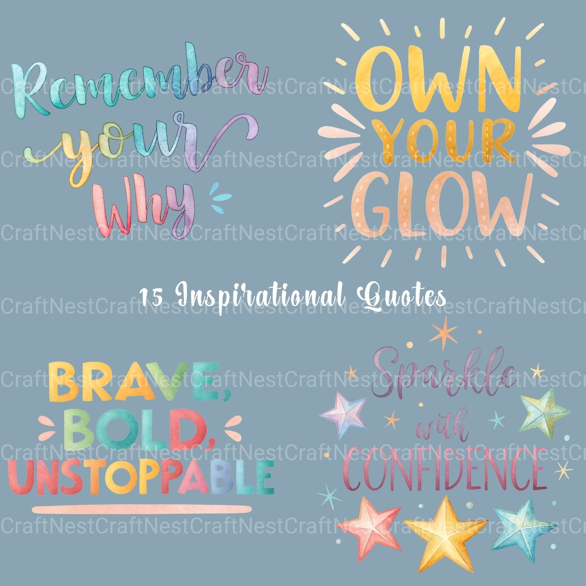 Inspirational Quotes Clipart Bundle