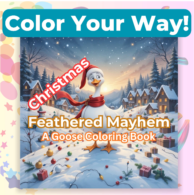 Funny Christmas Goose Coloring Book Bundle