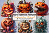 Scary Halloween Pumpkin Clipart Bundle