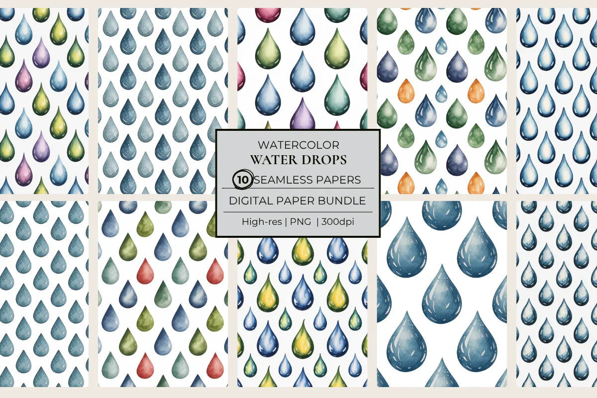 Water Drops Seamless Papers - CraftNest - Digital Crafting and Art