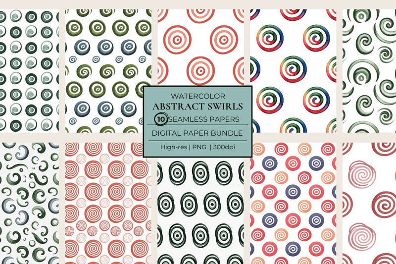 Abstract Swirls Seamless Papers - CraftNest - Digital Crafting and Art