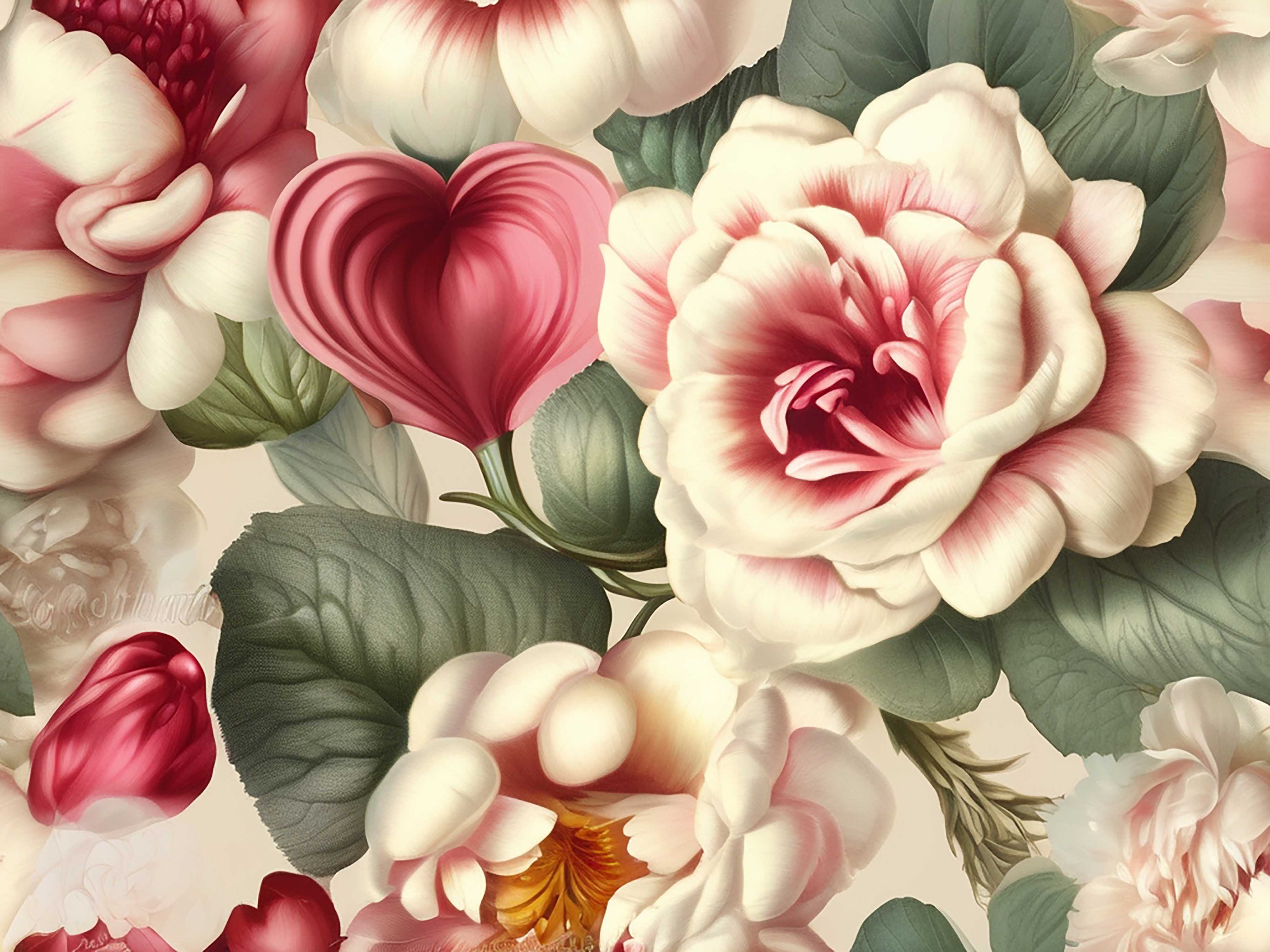 Vintage Valentines Seamless Digital Paper