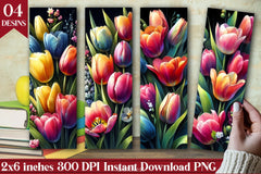 Tulips Bookmarks Junk Journal 4 - CraftNest - Digital Crafting and Art
