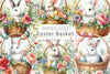 Easter Bunny Easter Eggs Flower Basket Clipart Bundle