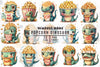 Cute Popcorn Dinosaur Fast Food Clipart Bundle