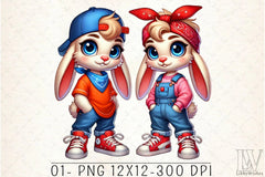 Hip Hop Couple Bunny Easter Clipart Bundle 2 - CraftNest - Digital Crafting and Art