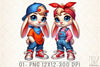 Hip Hop Couple Bunny Easter Clipart Bundle