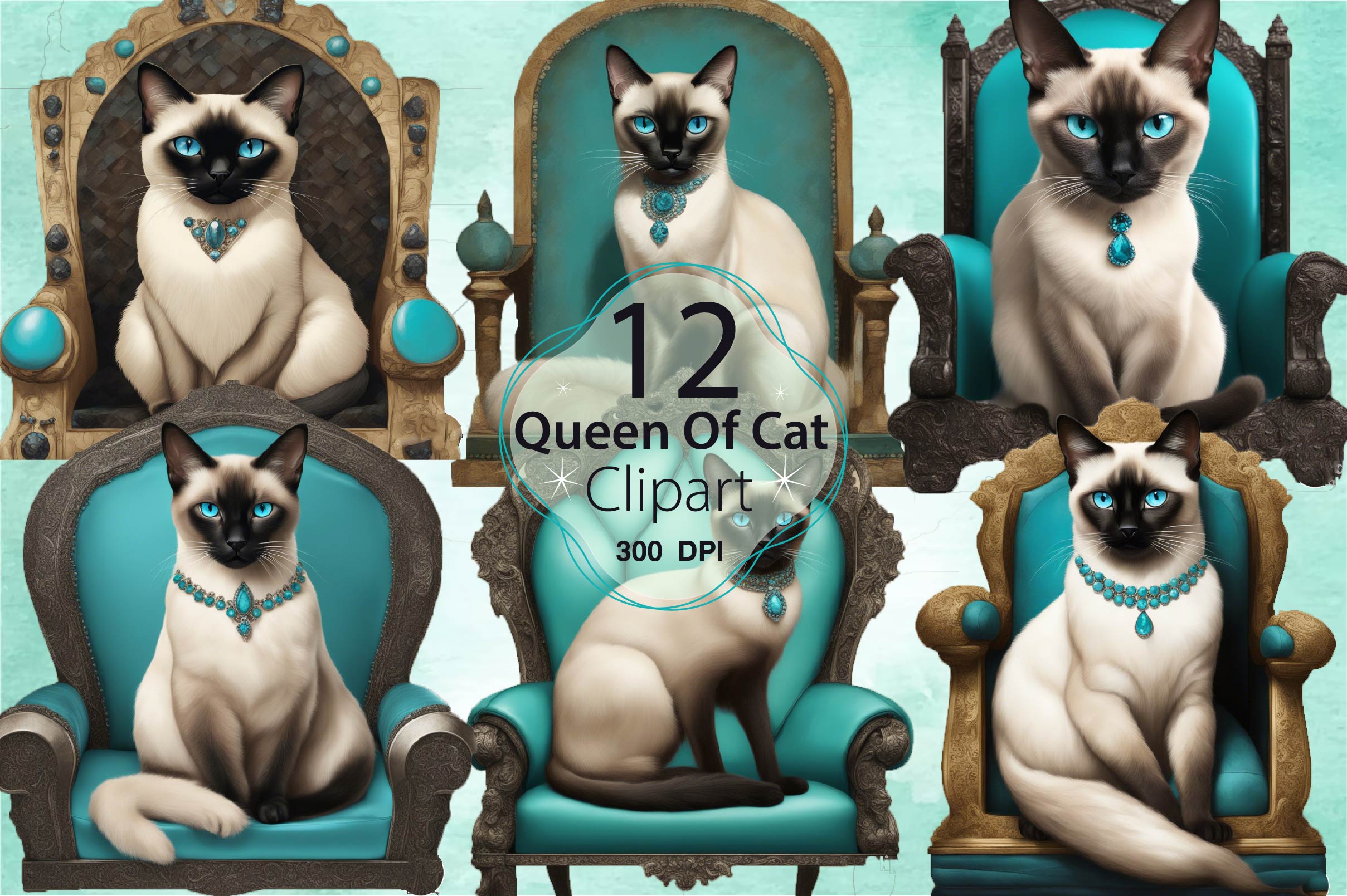 Queen Of Cat Clipart Bundle