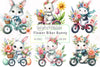 Easter Flower Biker Bunny Clipart Bundle