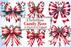 Christmas Candy Bow Clipart Bundle