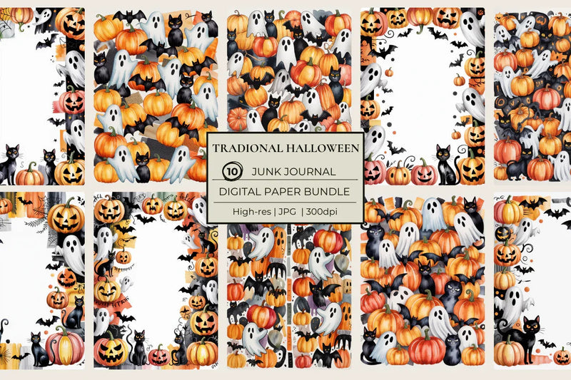 Traditional Halloween Junk Journal Papers - CraftNest - Digital Crafting and Art