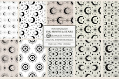 Ink Moon & Stars Seamless Papers - CraftNest - Digital Crafting and Art