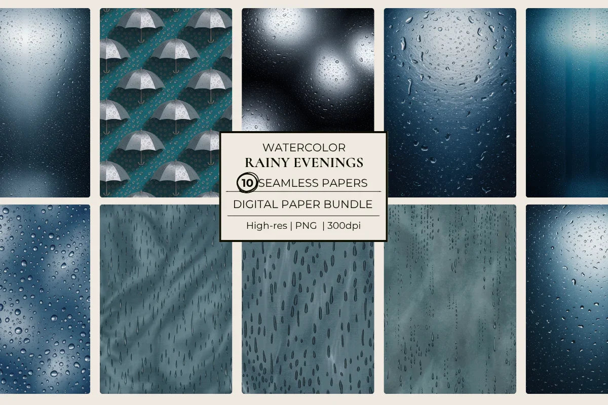 Rainy Evenings Seamless Papers - CraftNest - Digital Crafting and Art