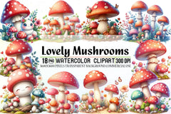 Lovely Mushrooms Clipart Bundle - CraftNest - Digital Crafting and Art