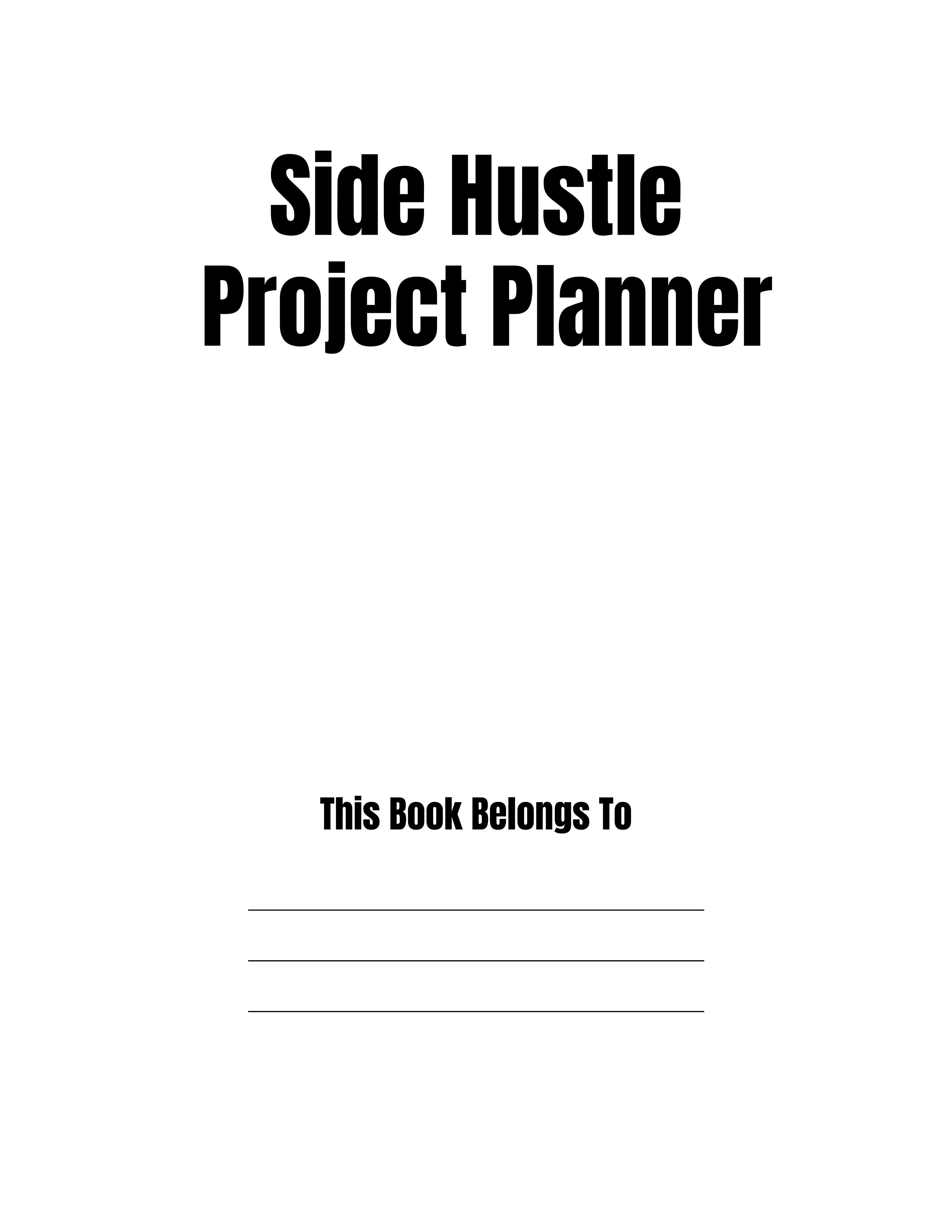 Side Hustle Project Planner KDP Planner