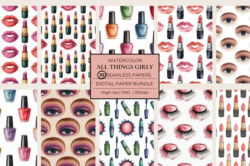 All Things Girly Seamless Papers - CraftNest - Digital Crafting and Art