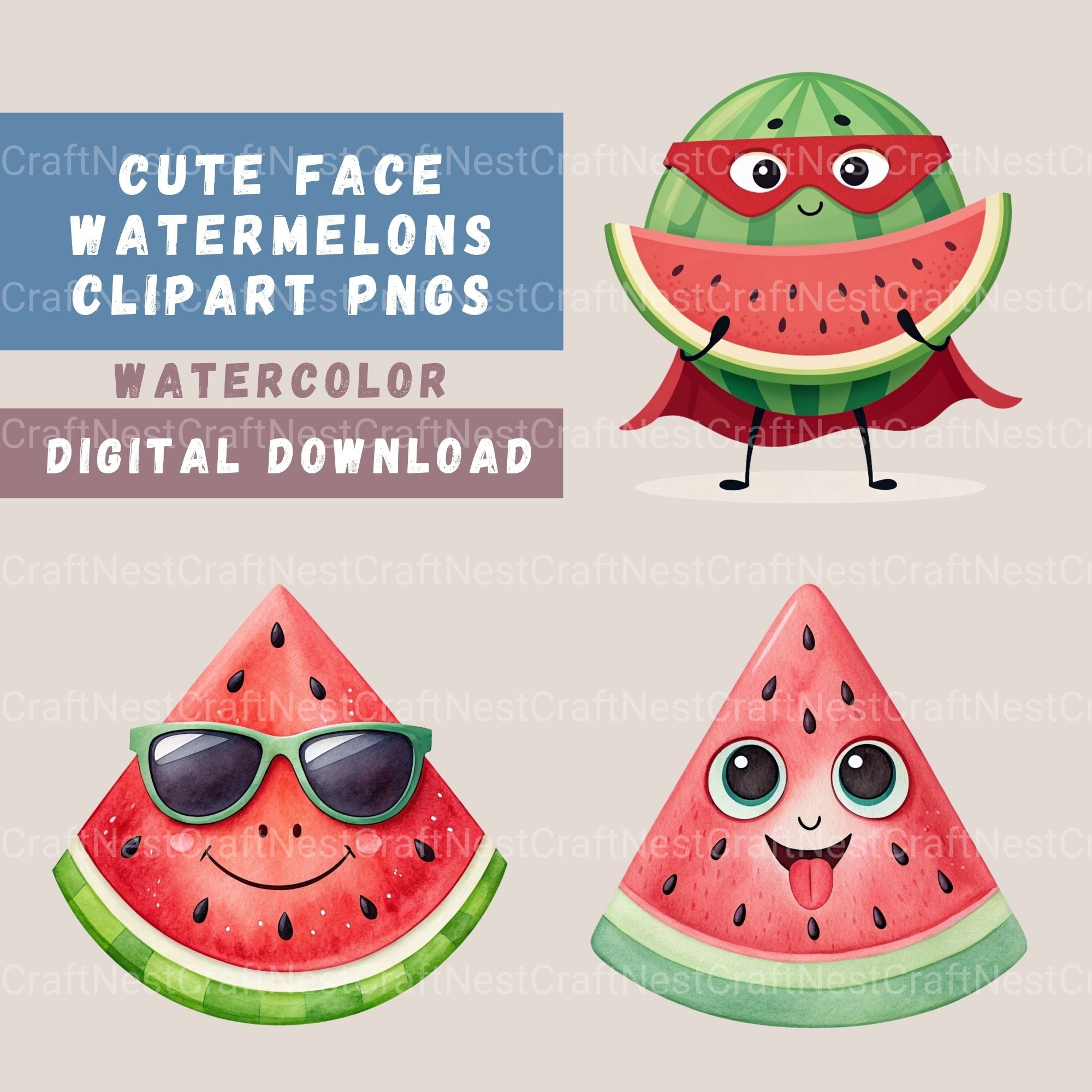 Watermelon Clipart Bundle