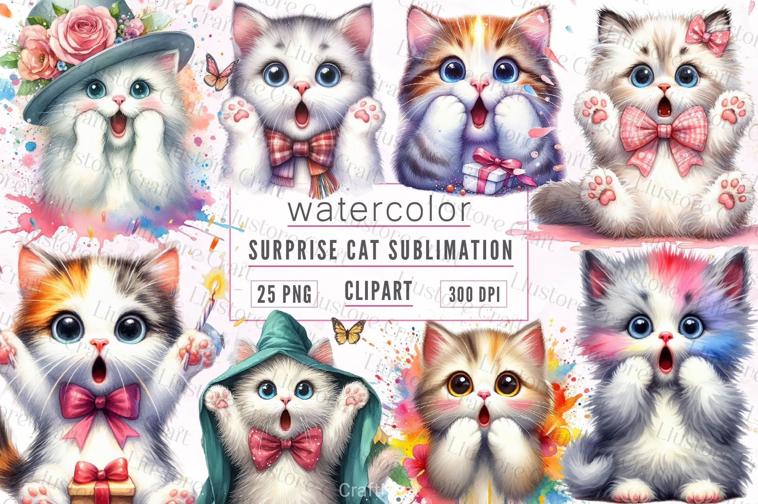 Surprise Cat Clipart Bundle