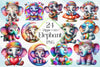 Hippie Cute Elephant Clipart Bundle