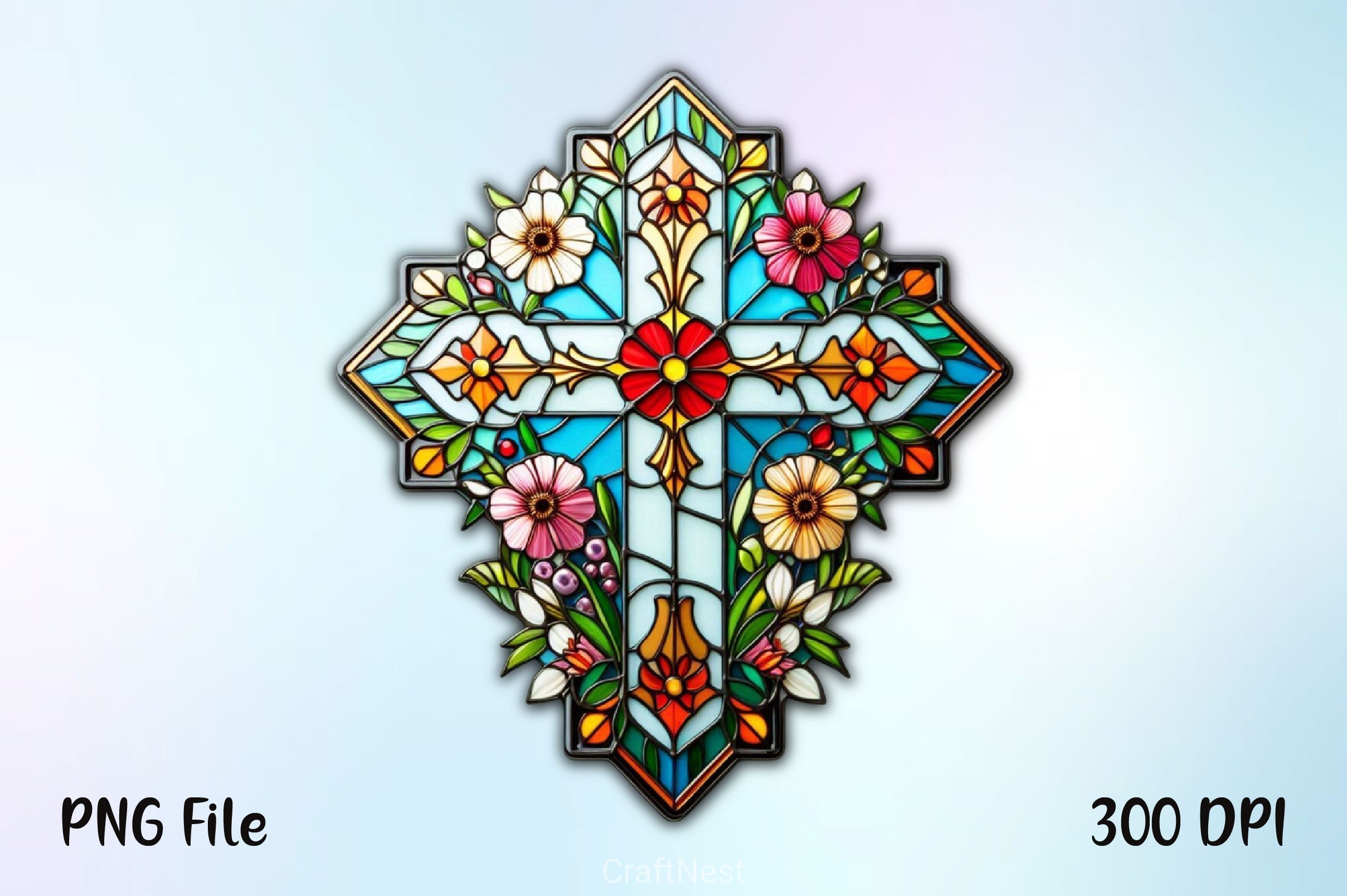 Stained Glass Cross Tarot Card Clipart Bundle 11