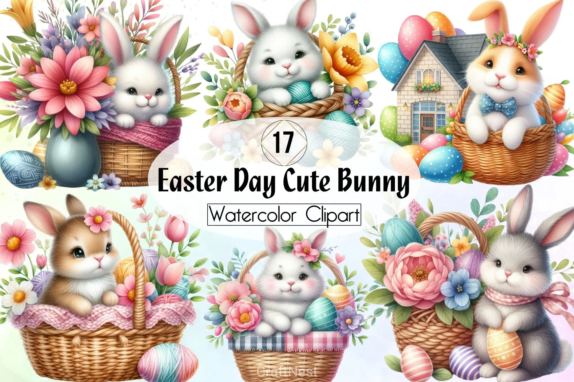 Easter Bunny Clipart Bundle 52 - CraftNest - Digital Crafting and Art