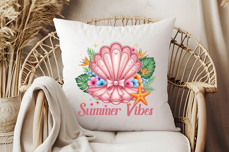 Coquette Clam Pearl Bow Clipart Bundle - CraftNest - Digital Crafting and Art