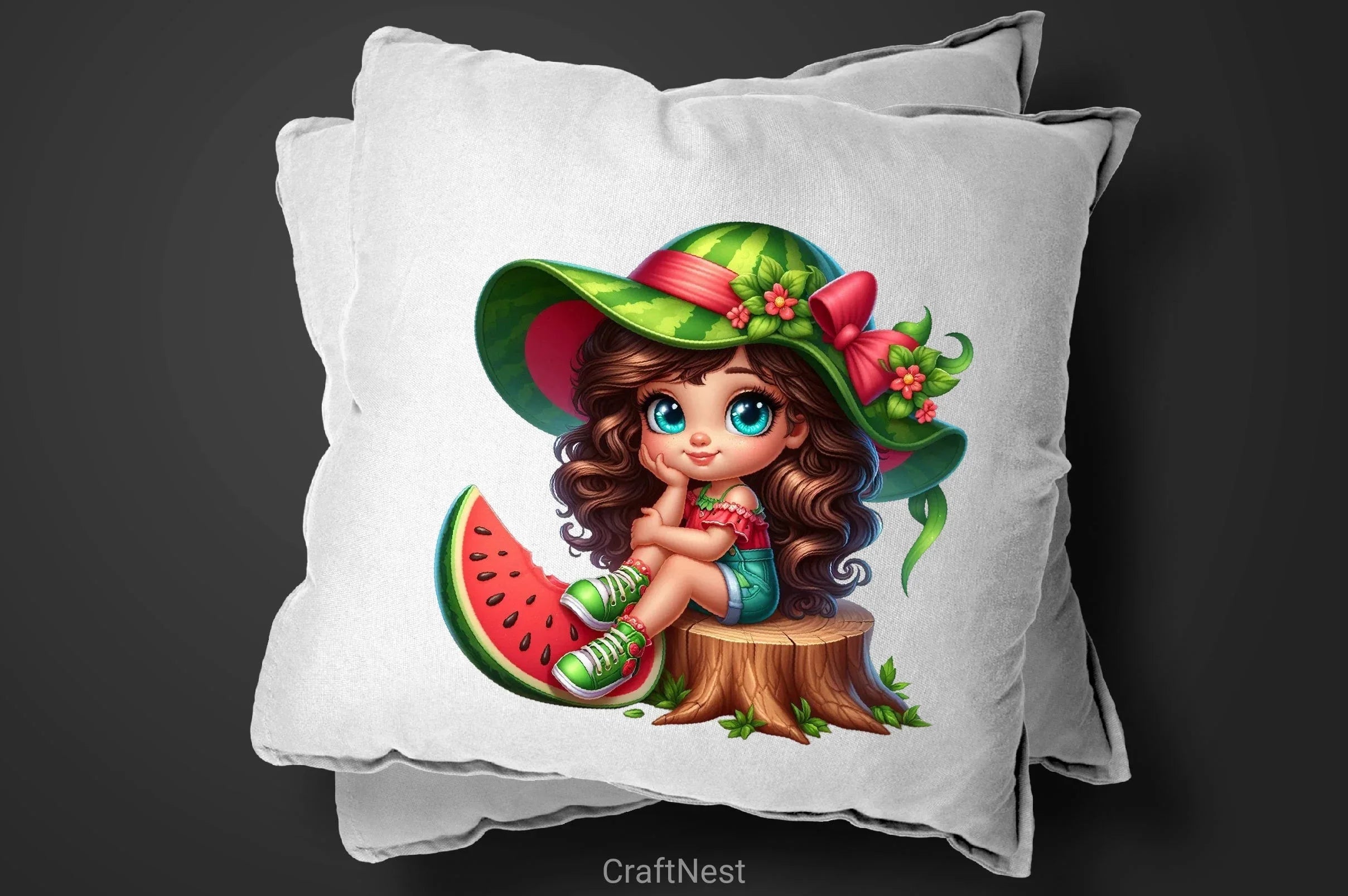 Watermelon Girl Clipart Bundle - CraftNest - Digital Crafting and Art