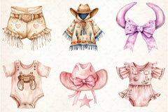 Cowgirl Baby Clothes Clipart Bundle - CraftNest - Digital Crafting and Art