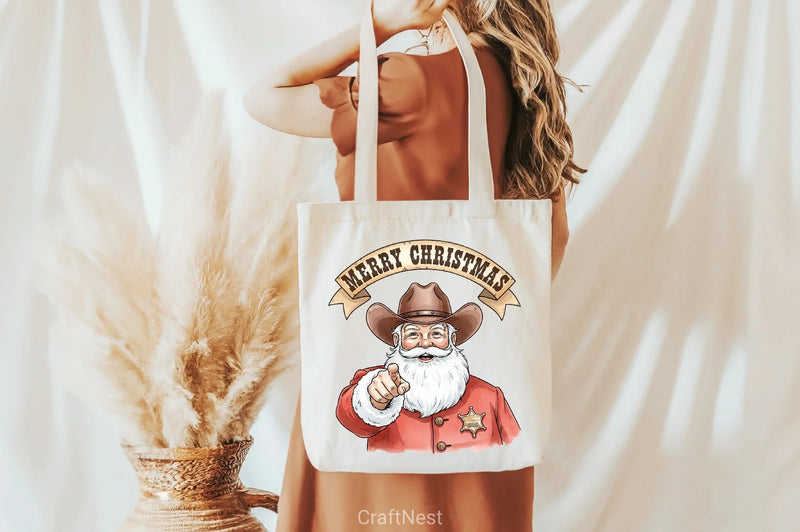 Merry Christmas Cowboy Santa Clipart Bundle - CraftNest - Digital Crafting and Art