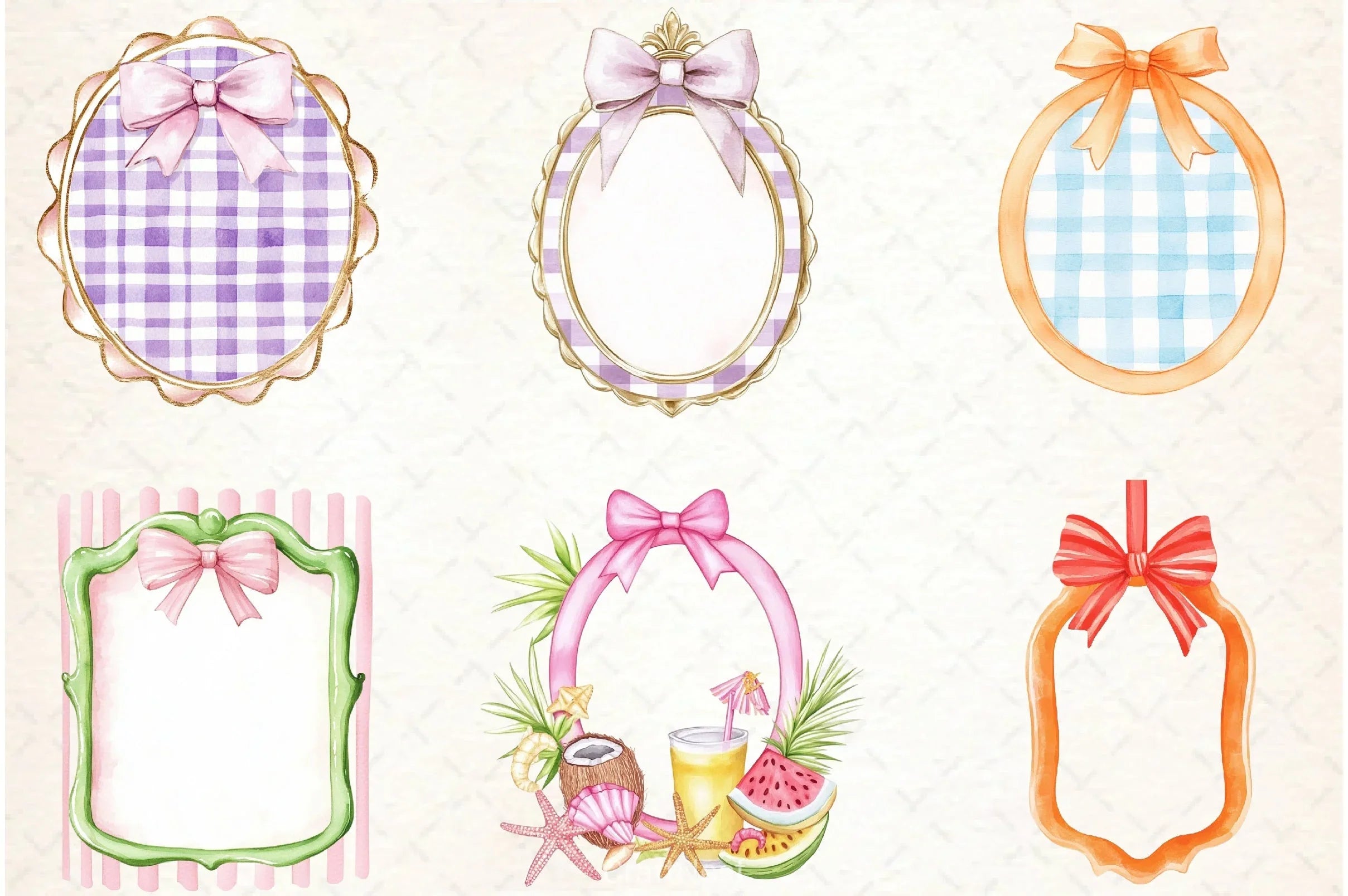 Coquette Summer Frame Clipart Bundle - CraftNest - Digital Crafting and Art