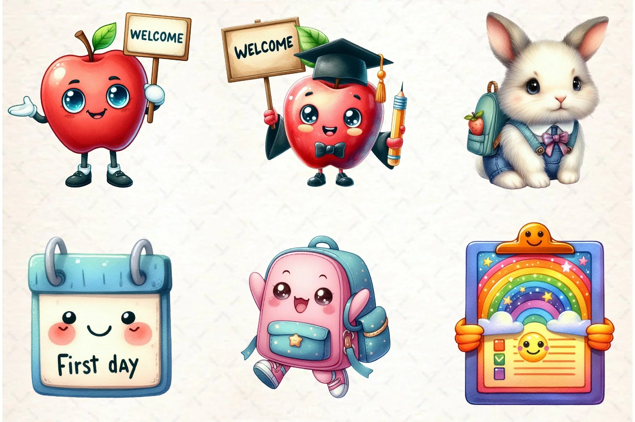 Kawaii School Clipart Bundle 5 - CraftNest - Digital Crafting and Art