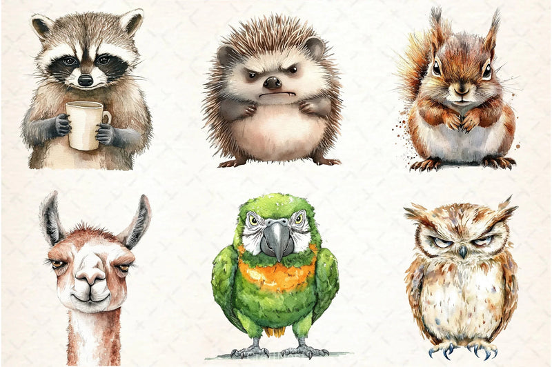 Grumpy Animals Clipart Bundle 4 - CraftNest - Digital Crafting and Art