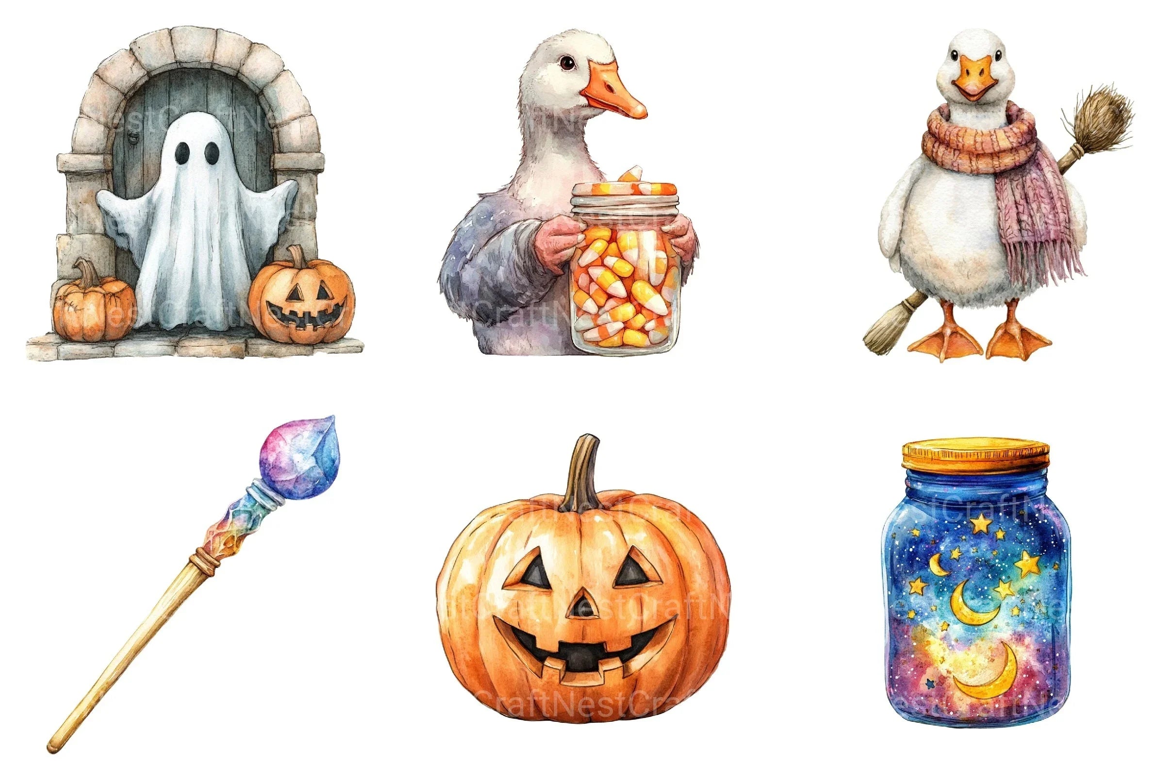 Pastel Halloween Aesthetics Clipart Bundle - CraftNest - Digital Crafting and Art