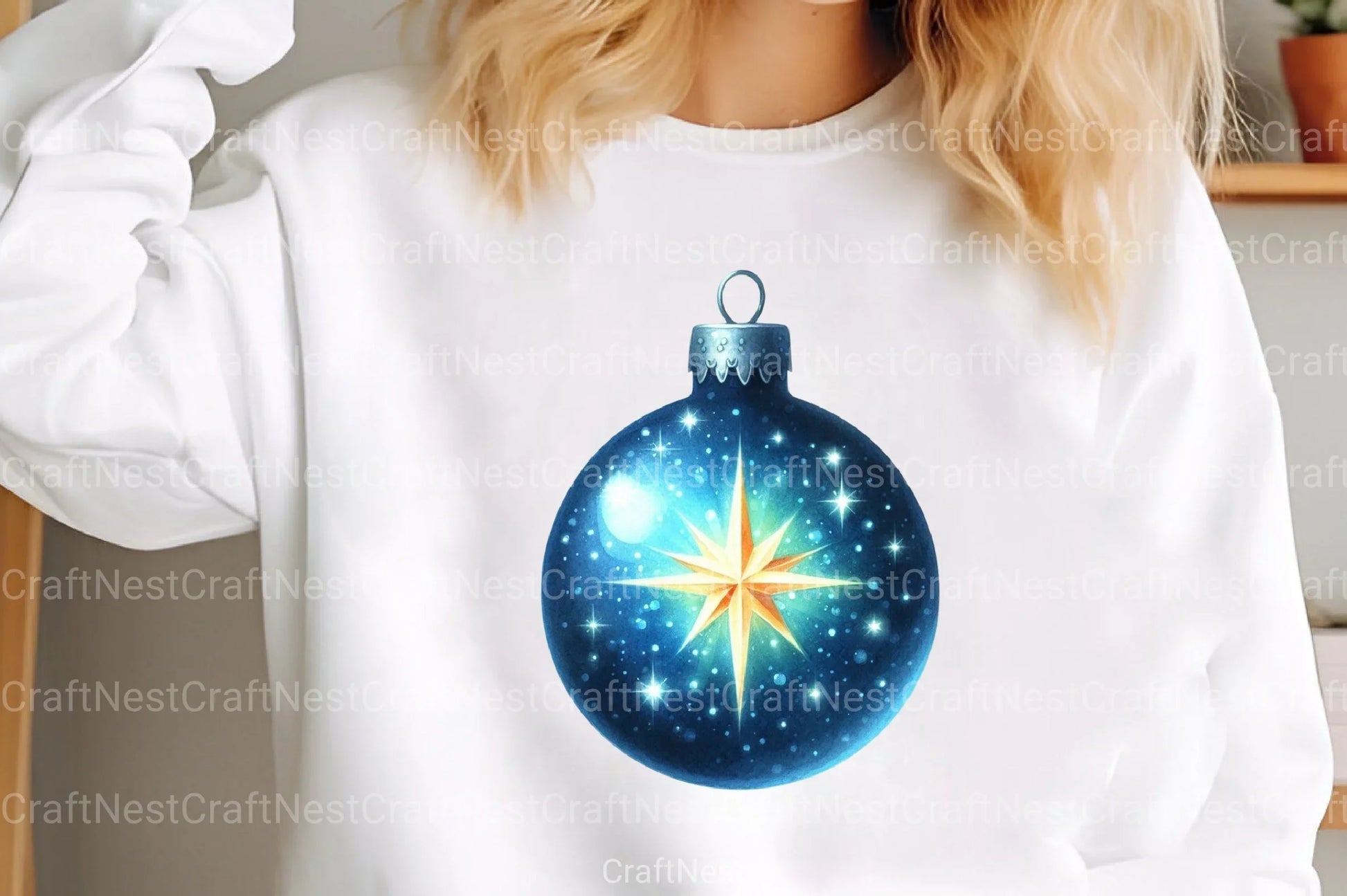 Blue Baubles Christmas Tree Ornaments Clipart Bundle - 15 High-Quality Festive Graphics - CraftNest - Digital Crafting and Art