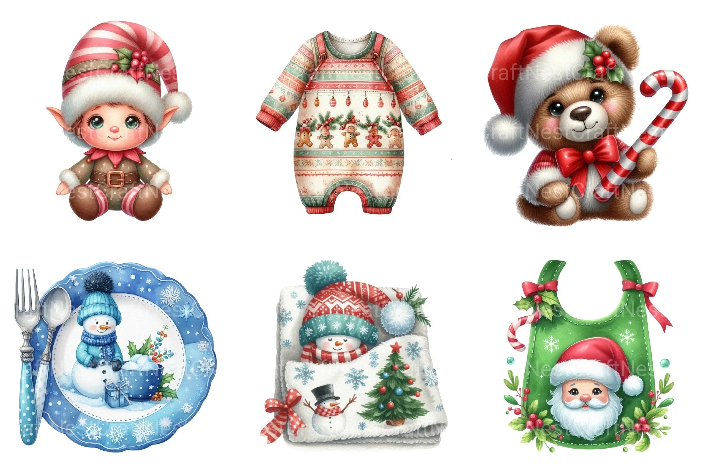 Christmas Baby Shower Clipart Bundle - CraftNest - Digital Crafting and Art