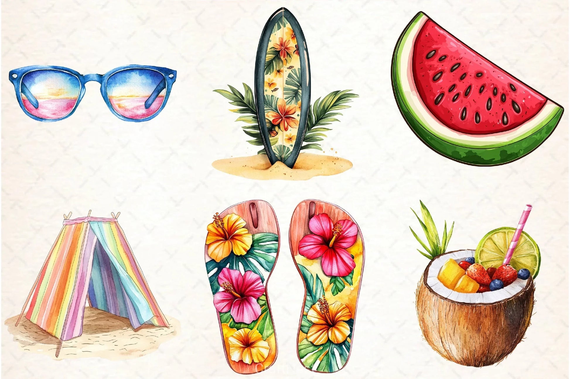 Summer Beach Fun Clipart Bundle - CraftNest - Digital Crafting and Art