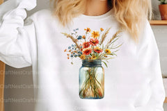 Fall Mason Jar Design Clipart Bundle - CraftNest - Digital Crafting and Art