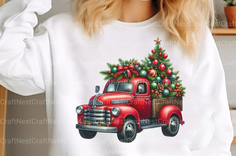 Christmas Truck Holiday Illustrations - CraftNest - Digital Crafting and Art